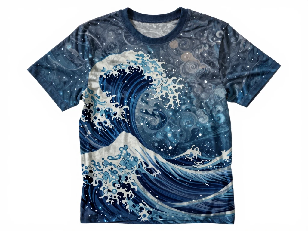 Dlixanarthitphel Celestial Wave unisex t-shirt with flowing artistic design