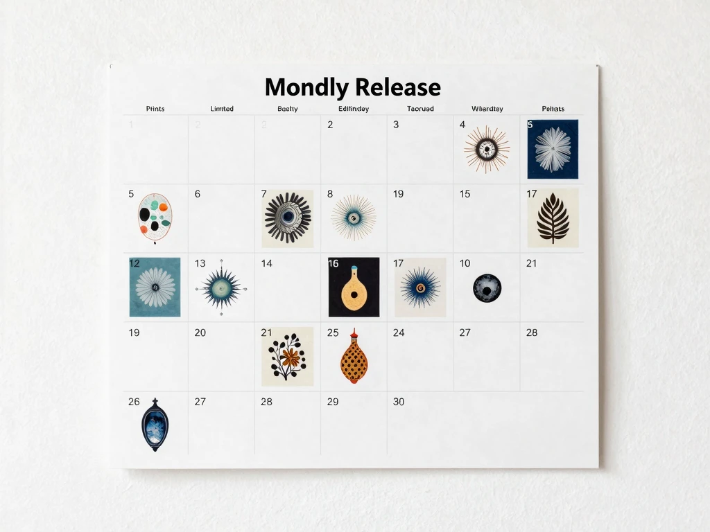 Dlixanarthitphel monthly release calendar for limited edition prints